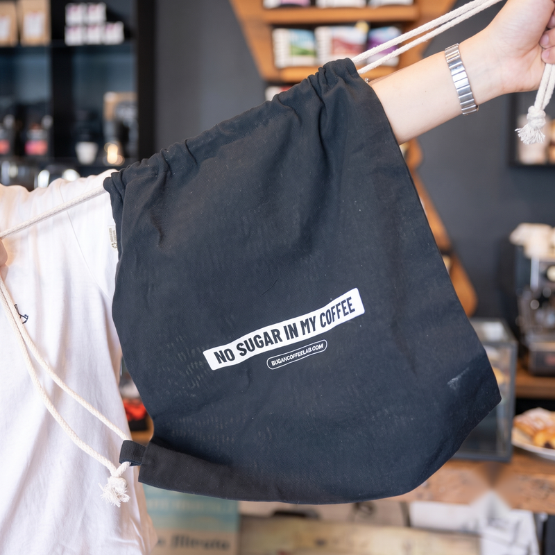 "NO SUGAR IN MY COFFEE" TOTE BY BUGAN